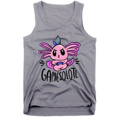 Axolotl Gamesolotl Funny Gamer Video Games Tank Top