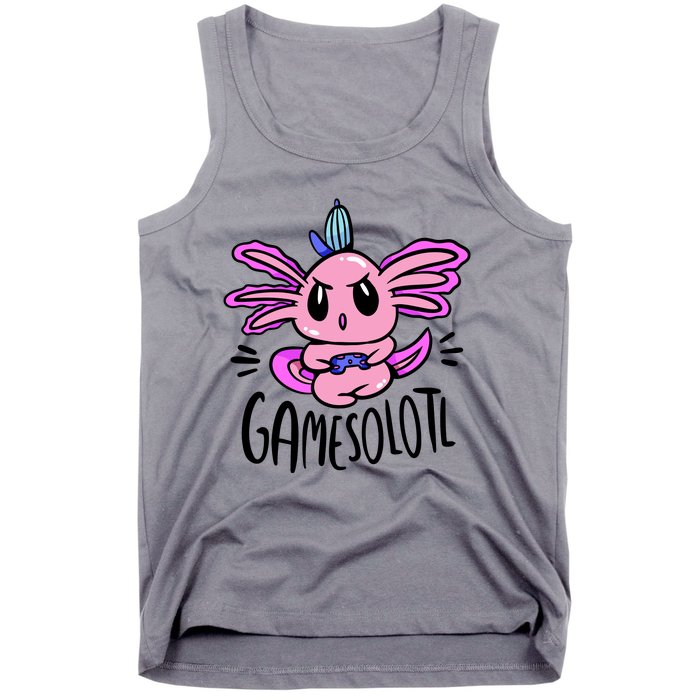 Axolotl Gamesolotl Funny Gamer Video Games Tank Top