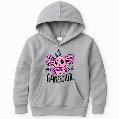 Axolotl Gamesolotl Funny Gamer Video Games Kids Hoodie