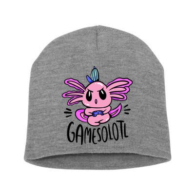 Axolotl Gamesolotl Funny Gamer Video Games Short Acrylic Beanie
