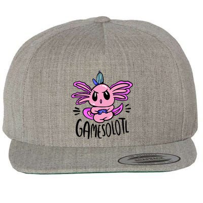 Axolotl Gamesolotl Funny Gamer Video Games Wool Snapback Cap