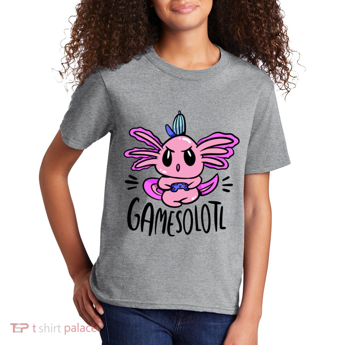 Axolotl Gamesolotl Funny Gamer Video Games Kids T-Shirt