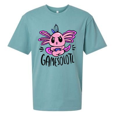 Axolotl Gamesolotl Funny Gamer Video Games Sueded Cloud Jersey T-Shirt