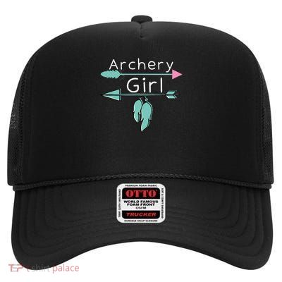 Archery Girl Funny Bow And Arrow Gift & Archer High Crown Mesh Back Trucker Hat