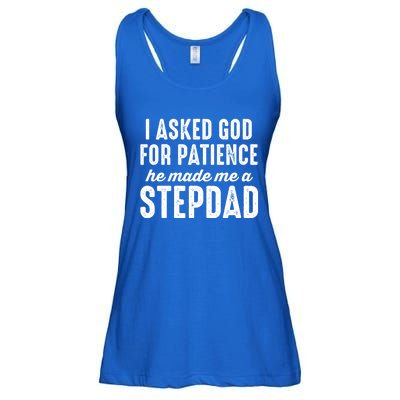 Ask God For Patience He Made Me A Stepdad Stepdad Gift Ladies Essential Flowy Tank