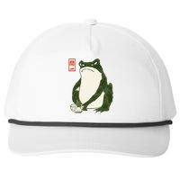 Aesthetic Grumpy Frog Famous Japanese Art Toad Graphic Snapback Five-Panel Rope Hat