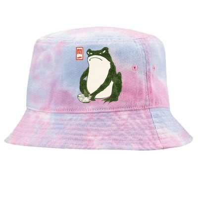 Aesthetic Grumpy Frog Famous Japanese Art Toad Graphic Tie-Dyed Bucket Hat