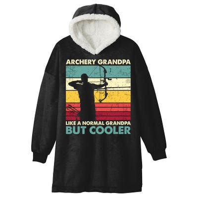 Archery Grandpa Gift Funny Archer Father's Day Retro Vintage Gift Hooded Wearable Blanket