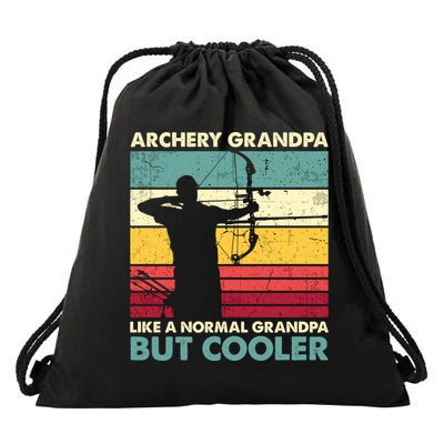 Archery Grandpa Gift Funny Archer Father's Day Retro Vintage Gift Drawstring Bag