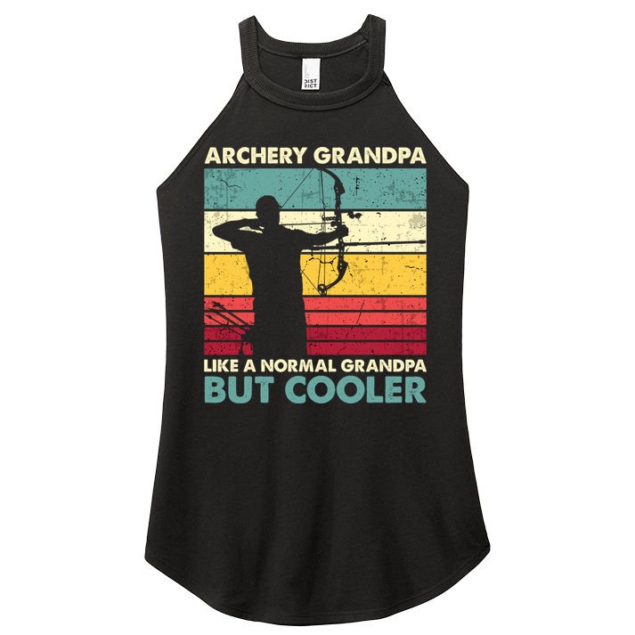 Archery Grandpa Gift Funny Archer Father's Day Retro Vintage Gift Women's Perfect Tri Rocker Tank