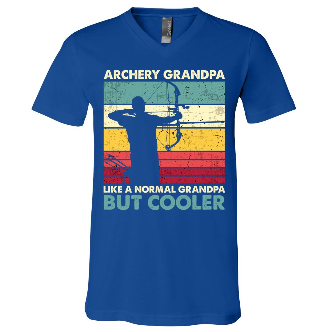 Archery Grandpa Gift Funny Archer Father's Day Retro Vintage Gift V-Neck T-Shirt