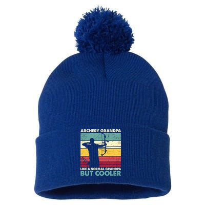 Archery Grandpa Gift Funny Archer Father's Day Retro Vintage Gift Pom Pom 12in Knit Beanie