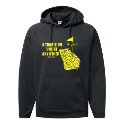 Augusta Georgia Golfing Golf In April Performance Fleece Hoodie