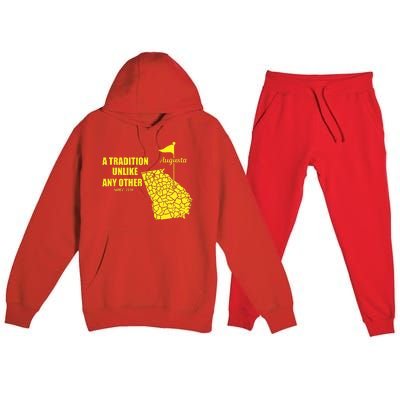 Augusta Georgia Golfing Golf In April Premium Hooded Sweatsuit Set