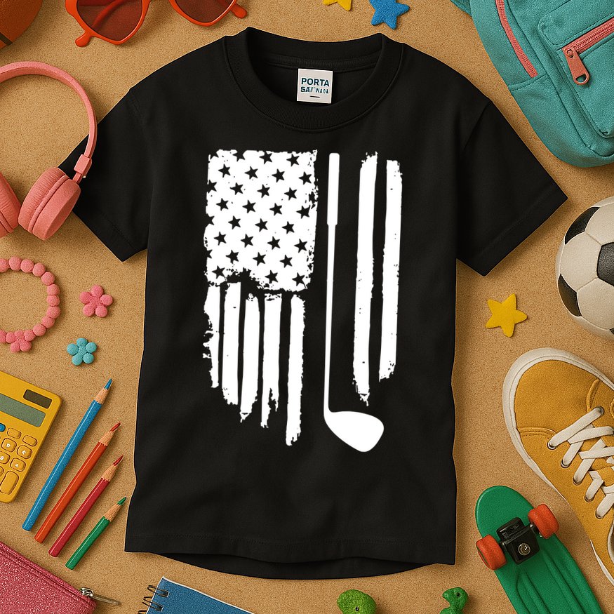 American Golf Game Golf Lover Gift Kids T-Shirt