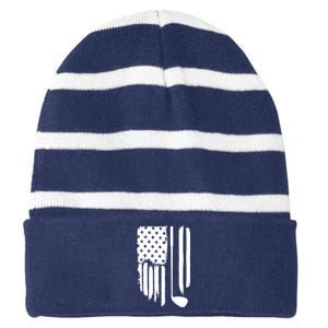 American Golf Game Golf Lover Gift Striped Beanie with Solid Band