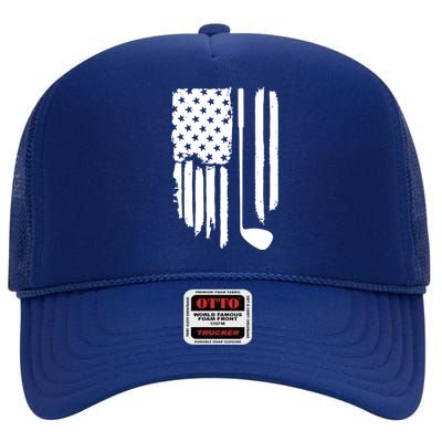 American Golf Game Golf Lover Gift High Crown Mesh Back Trucker Hat