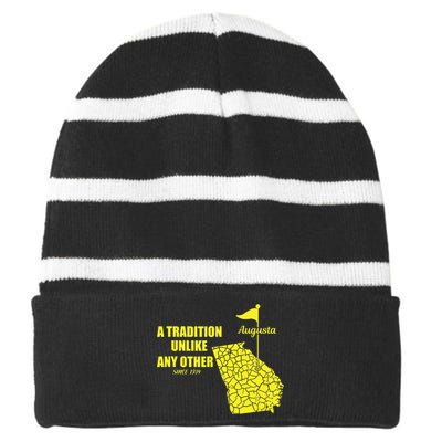 Augusta Georgia Golfing Striped Beanie with Solid Band