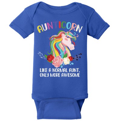 Aunticorn Great Gift Unicorn For Aunties Design Funny Gift Baby Bodysuit