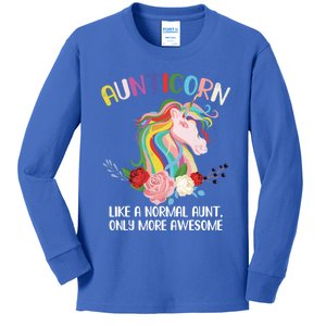 Aunticorn Great Gift Unicorn For Aunties Design Funny Gift Kids Long Sleeve Shirt