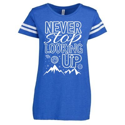 Astronomy Great Gift Never Stop Looking Up Constellations Sky Tee Gift Enza Ladies Jersey Football T-Shirt