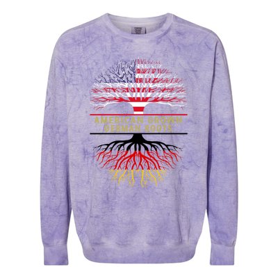 American Grown Ger Roots America Gery Tree Flag Gift Colorblast Crewneck Sweatshirt