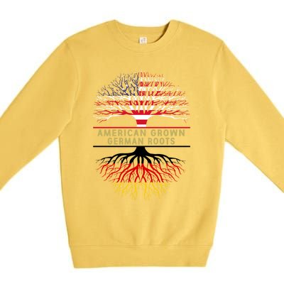 American Grown Ger Roots America Gery Tree Flag Gift Premium Crewneck Sweatshirt