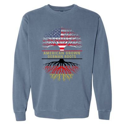 American Grown Ger Roots America Gery Tree Flag Gift Garment-Dyed Sweatshirt