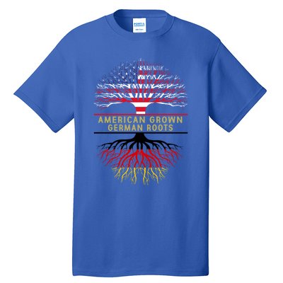 American Grown Ger Roots America Gery Tree Flag Gift Tall T-Shirt