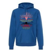 American Grown Ger Roots America Gery Tree Flag Gift Premium Hoodie