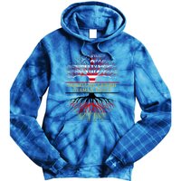 American Grown Ger Roots America Gery Tree Flag Gift Tie Dye Hoodie