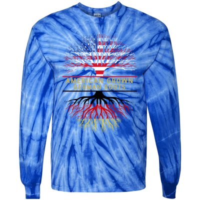 American Grown Ger Roots America Gery Tree Flag Gift Tie-Dye Long Sleeve Shirt