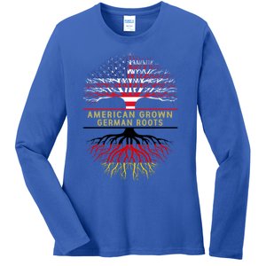 American Grown Ger Roots America Gery Tree Flag Gift Ladies Long Sleeve Shirt