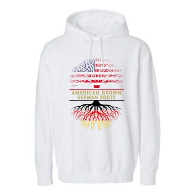 American Grown Ger Roots America Gery Tree Flag Gift Garment-Dyed Fleece Hoodie