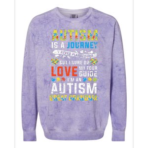 Autism Grandma Great Grandma Journey Quote Autism Awareness Colorblast Crewneck Sweatshirt