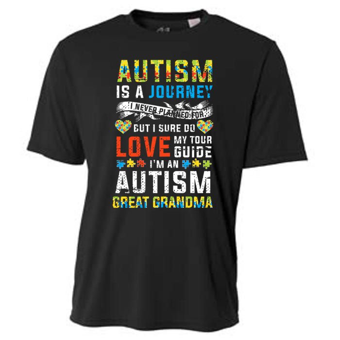 Autism Grandma Great Grandma Journey Quote Autism Awareness Cooling Performance Crew T-Shirt