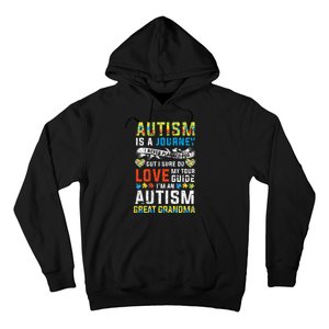 Autism Grandma Great Grandma Journey Quote Autism Awareness Hoodie