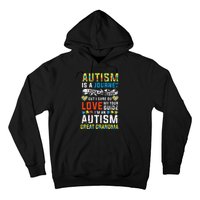 Autism Grandma Great Grandma Journey Quote Autism Awareness Hoodie