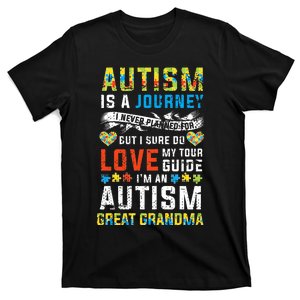 Autism Grandma Great Grandma Journey Quote Autism Awareness T-Shirt