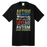 Autism Grandma Great Grandma Journey Quote Autism Awareness Tall T-Shirt