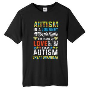 Autism Grandma Great Grandma Journey Quote Autism Awareness Tall Fusion ChromaSoft Performance T-Shirt