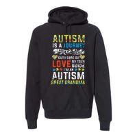 Autism Grandma Great Grandma Journey Quote Autism Awareness Premium Hoodie