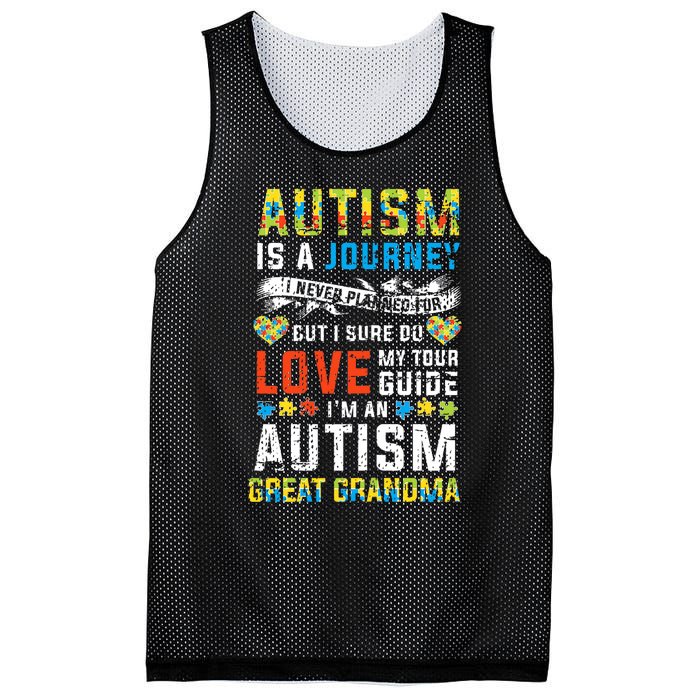 Autism Grandma Great Grandma Journey Quote Autism Awareness Mesh Reversible Basketball Jersey Tank