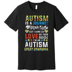 Autism Grandma Great Grandma Journey Quote Autism Awareness Premium T-Shirt