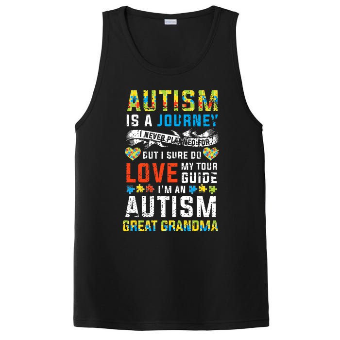 Autism Grandma Great Grandma Journey Quote Autism Awareness PosiCharge Competitor Tank