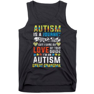 Autism Grandma Great Grandma Journey Quote Autism Awareness Tank Top