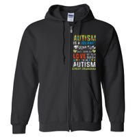 Autism Grandma Great Grandma Journey Quote Autism Awareness Full Zip Hoodie