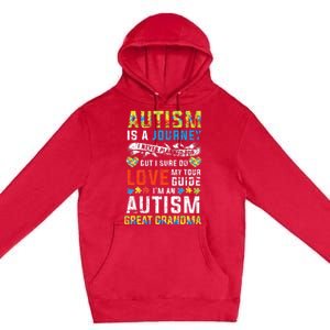 Autism Grandma Great Grandma Journey Quote Autism Awareness Premium Pullover Hoodie