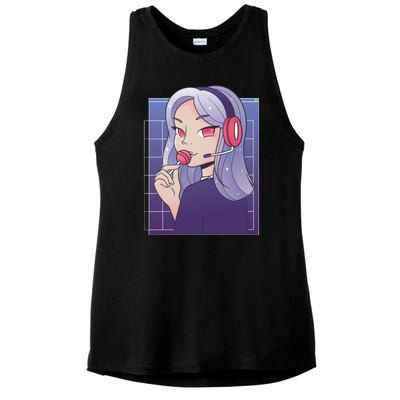 Anime Gamer Girl Lollipop Cute Ladies PosiCharge Tri-Blend Wicking Tank