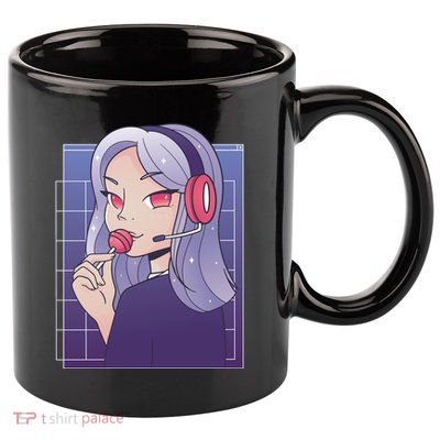 Anime Gamer Girl Lollipop Cute 11oz C Handle Ceramic Mug